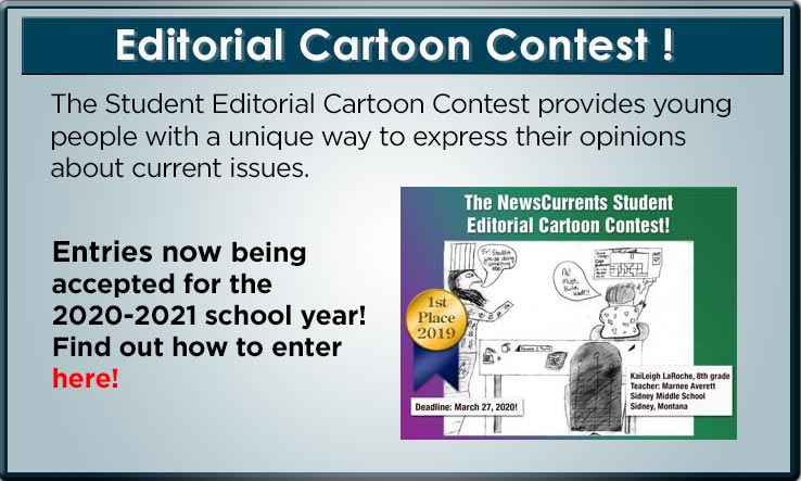 The Student Editorial Cartoon Contest provides young people with a unique way to express their opinions about current issues. Entries now being accepted for the 2020-2021 school year.: